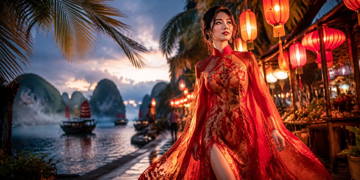 Quang cảnh vịnh Hạ Long về đêm với người chơi trải nghiệm esports và cá cược trực tuyến tại Việt Nam